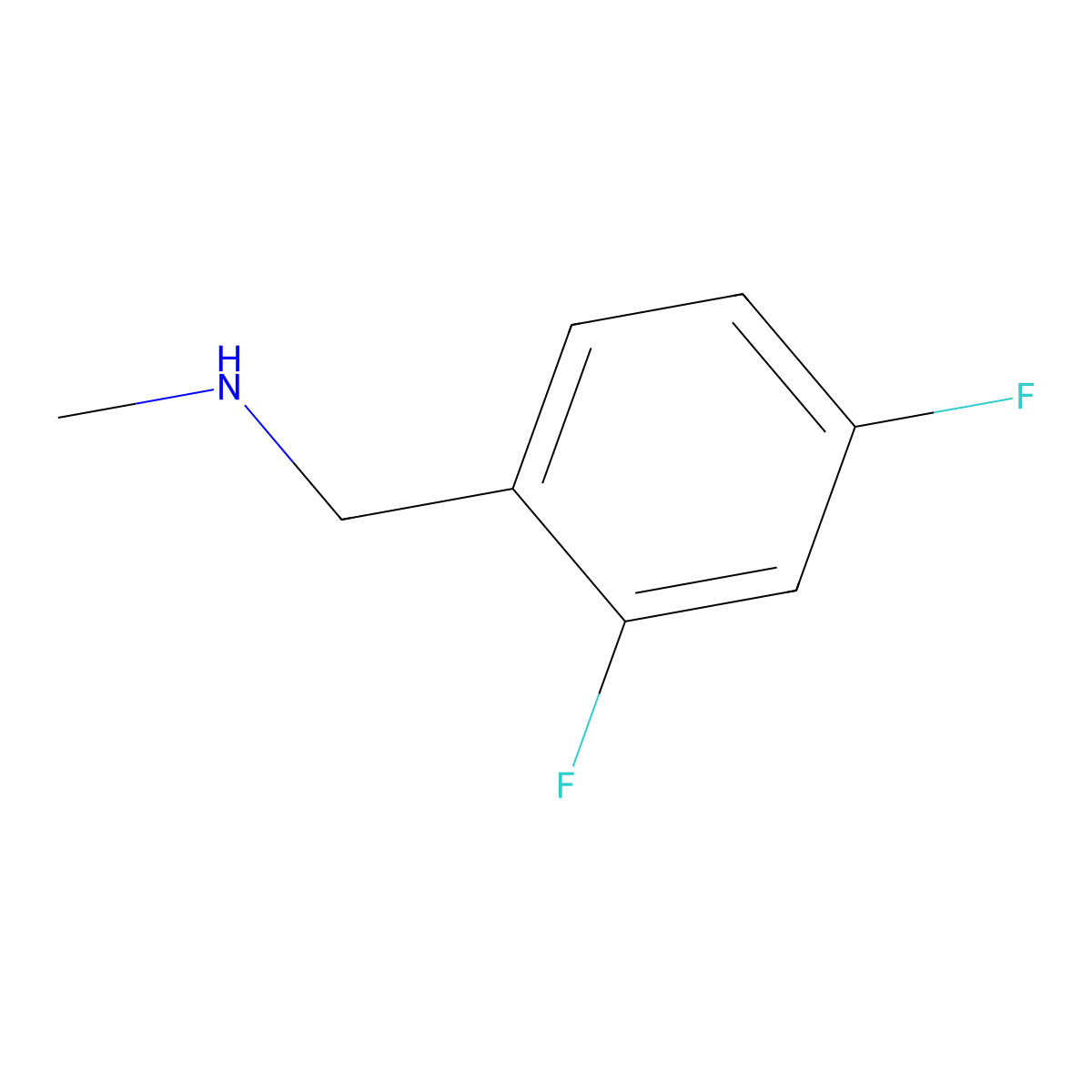 ((2,4-Difluorophenyl)methyl)(methyl)amine molecular structure, CAS 696589-32-9