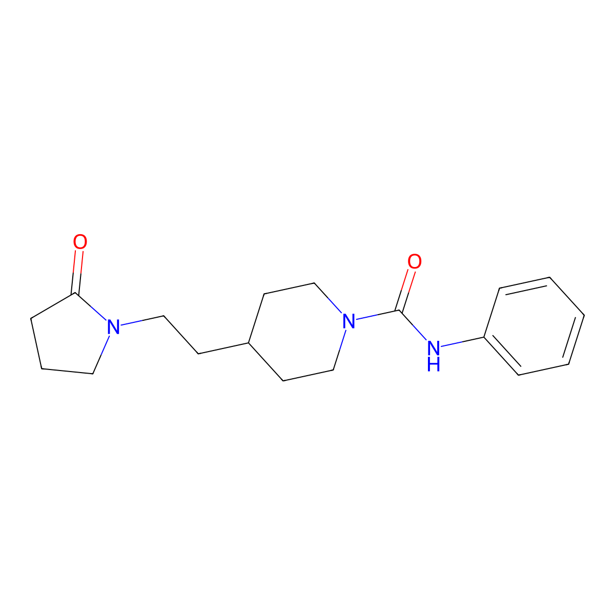 4-[2-(2-oxopyrrolidin-1-yl)ethyl]-N-phenylpiperidine-1-carboxamide molecular structure, CAS 696598-80-8