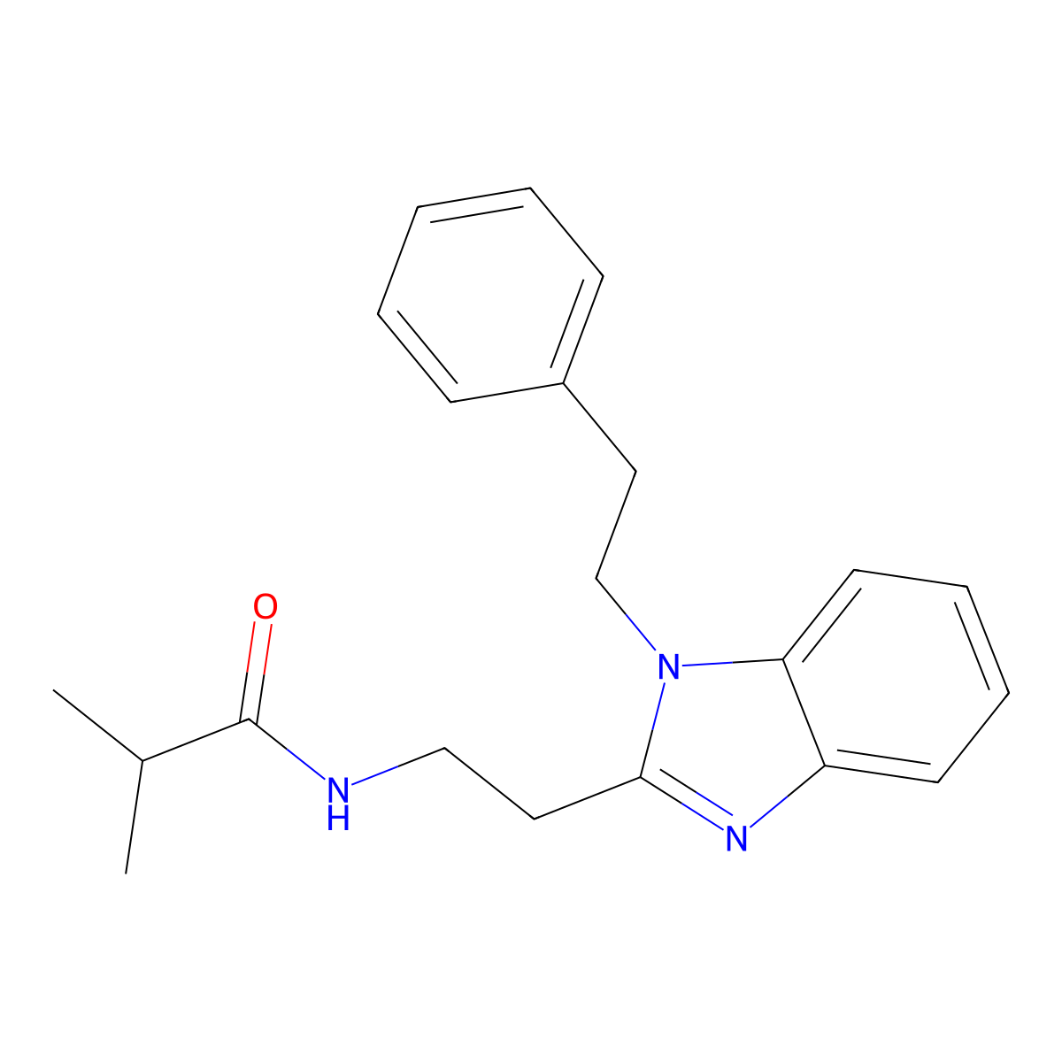 2-methyl-N-{2-[1-(2-phenylethyl)-1H-benzimidazol-2-yl]ethyl}propanamide molecular structure, CAS 696599-59-4