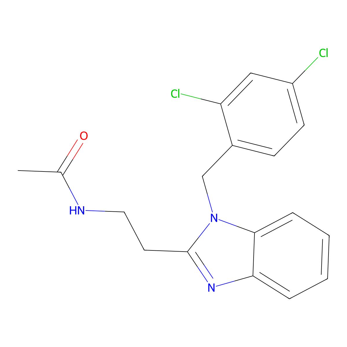 N-{2-[1-(2,4-dichlorobenzyl)-1H-benzimidazol-2-yl]ethyl}acetamide molecular structure, CAS 696599-96-9