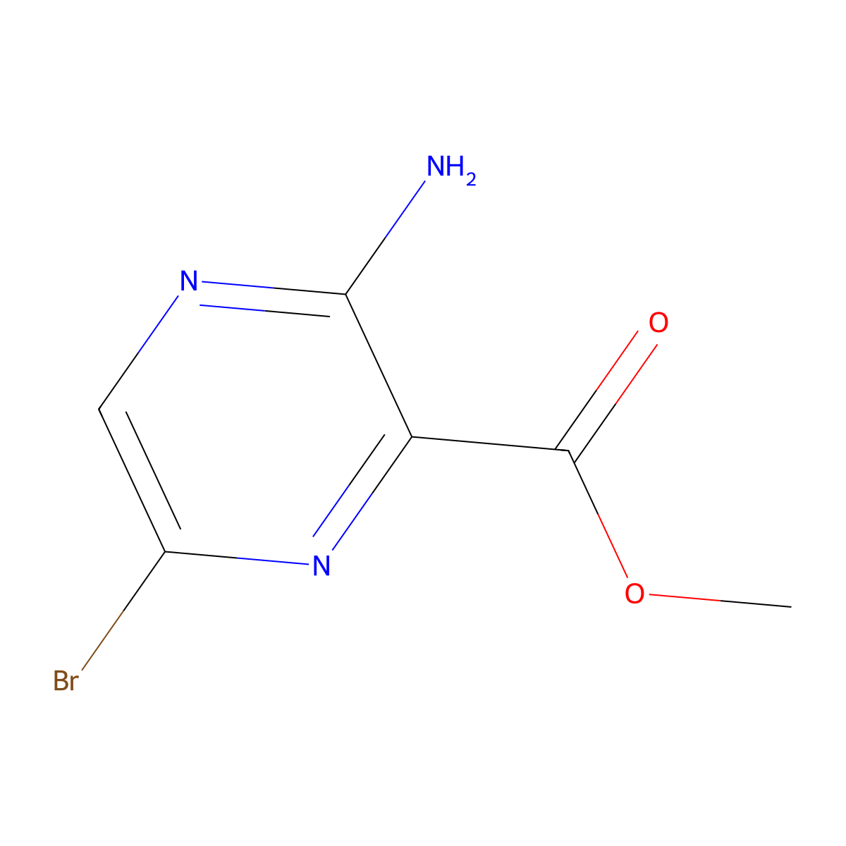 Methyl 3-Amino-6-bromopyrazine-2-carboxylate molecular structure, CAS 6966-01-4
