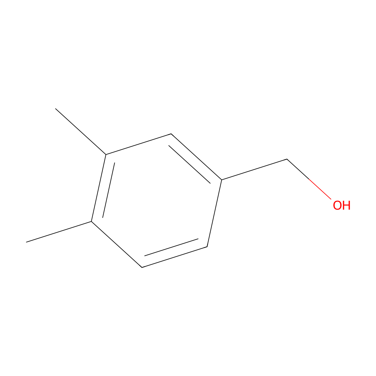 3,4-Dimethylbenzyl alcohol molecular structure, CAS 6966-10-5