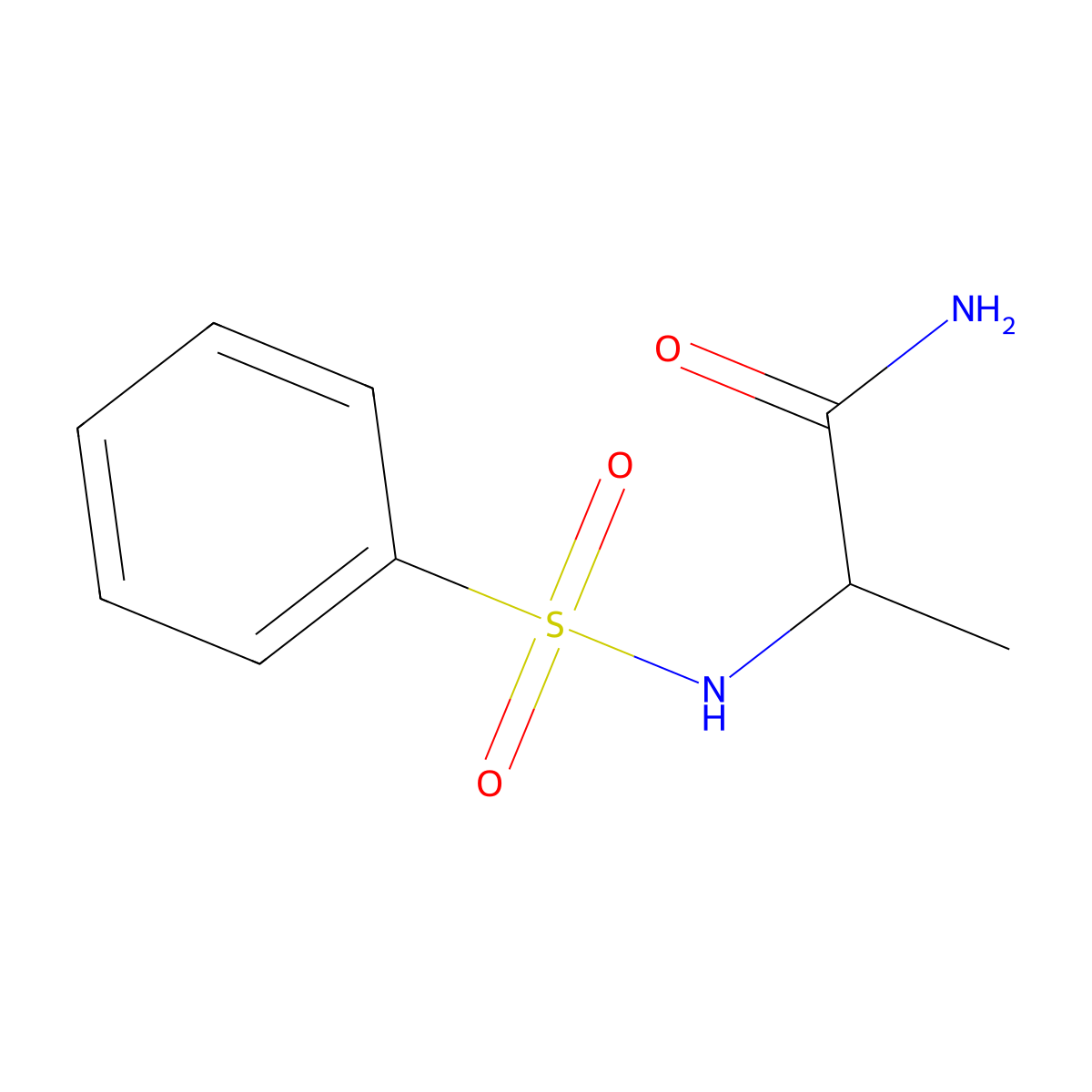 2-(Benzenesulfonamido)propanamide molecular structure, CAS 6966-12-7
