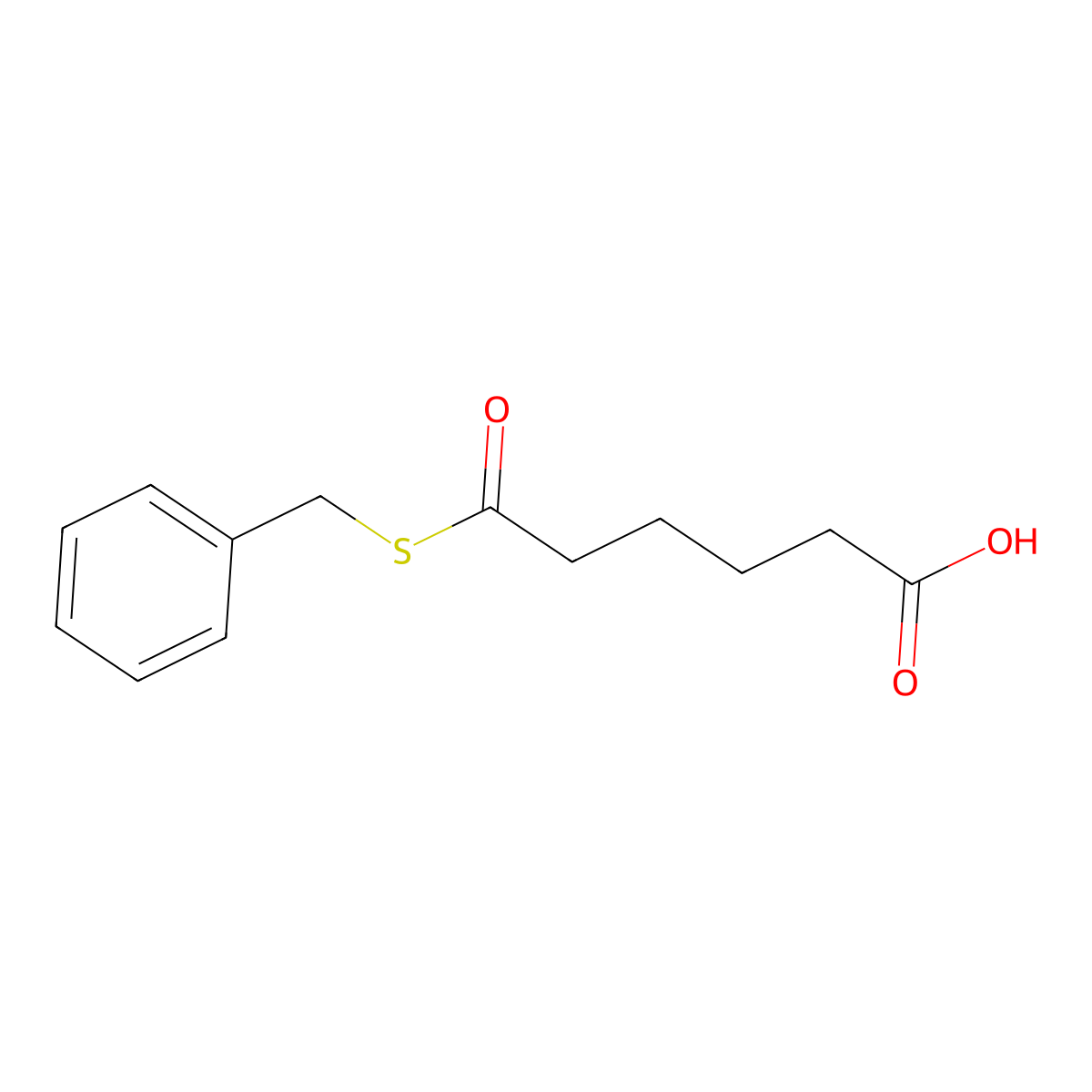 6-(Benzylsulfanyl)-6-oxohexanoic acid molecular structure, CAS 6966-13-8