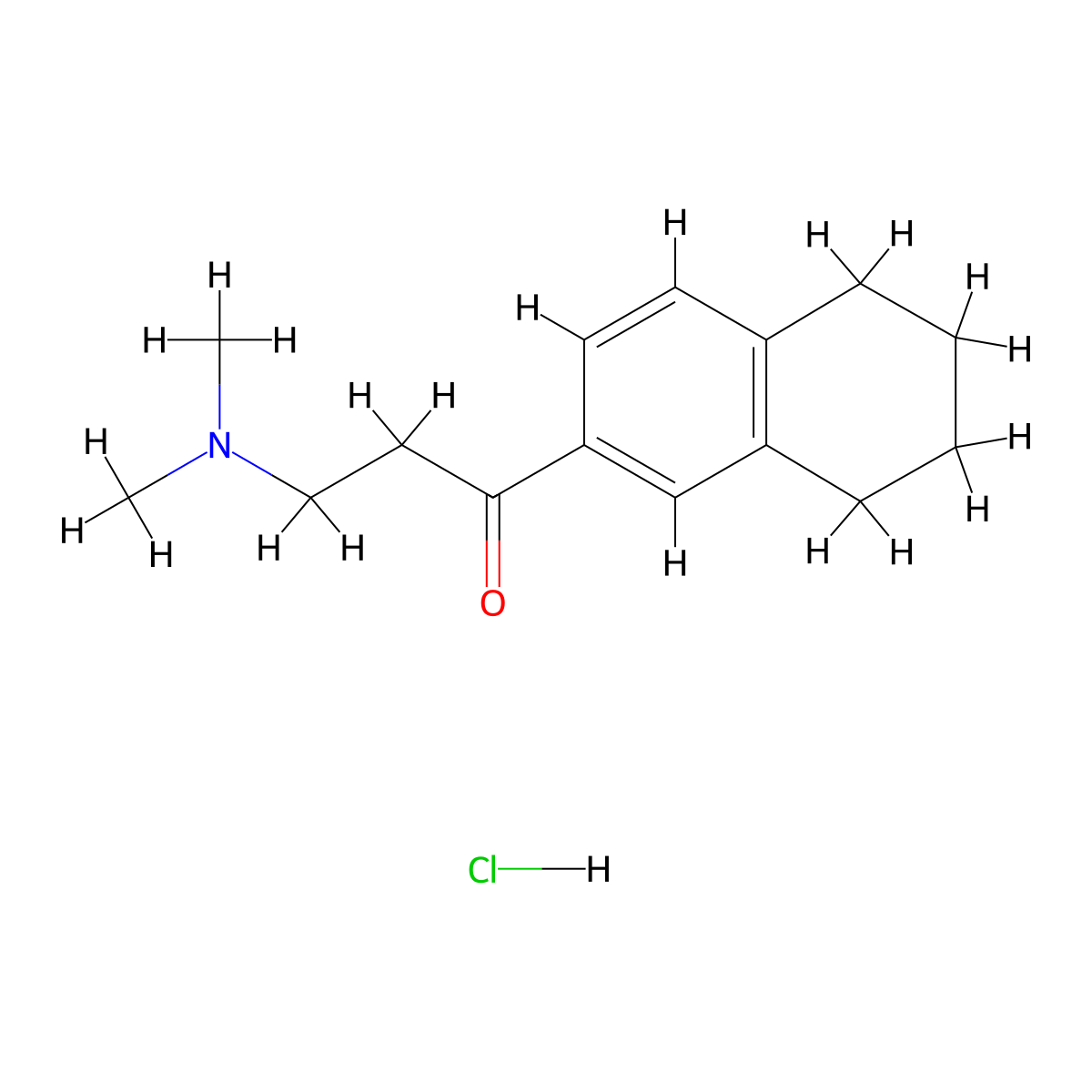 1-Propanone, 3-(dimethylamino)-1-(5,6,7,8-tetrahydro-2-naphthalenyl)-, hydrochloride molecular structure, CAS 6966-14-9
