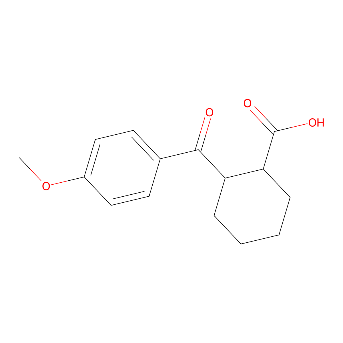 2-(4-Methoxybenzoyl)cyclohexanecarboxylic acid molecular structure, CAS 6966-15-0