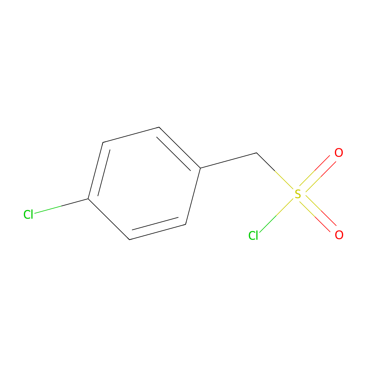 (4-Chlorophenyl)methanesulfonyl chloride molecular structure, CAS 6966-45-6