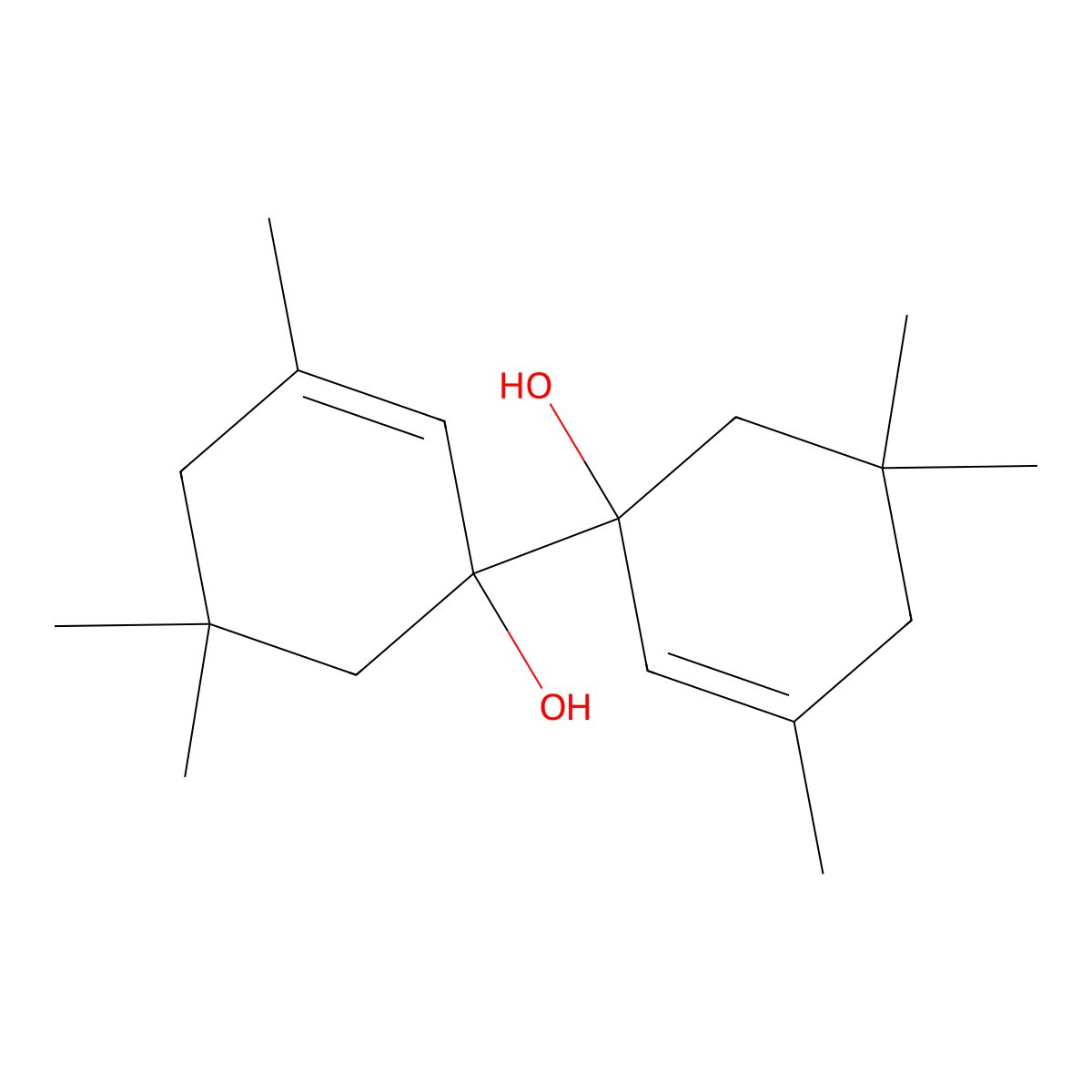 1-(1-Hydroxy-3,5,5-trimethylcyclohex-2-en-1-yl)-3,5,5-trimethylcyclohex-2-en-1-ol molecular structure, CAS 6966-68-3