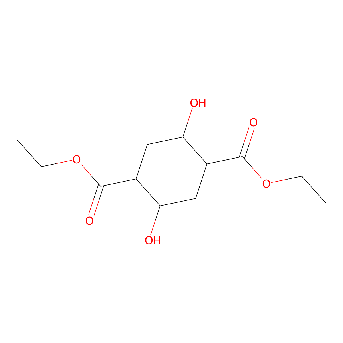 Diethyl 2,5-dihydroxycyclohexane-1,4-dicarboxylate molecular structure, CAS 6966-80-9
