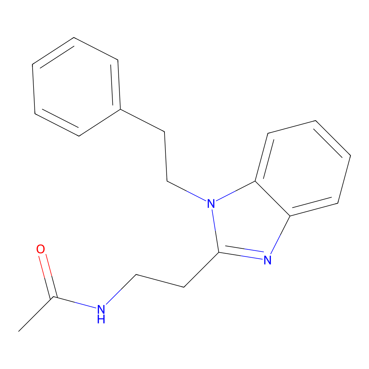 N-{2-[1-(2-phenylethyl)-1H-1,3-benzodiazol-2-yl]ethyl}acetamide molecular structure, CAS 696600-18-7