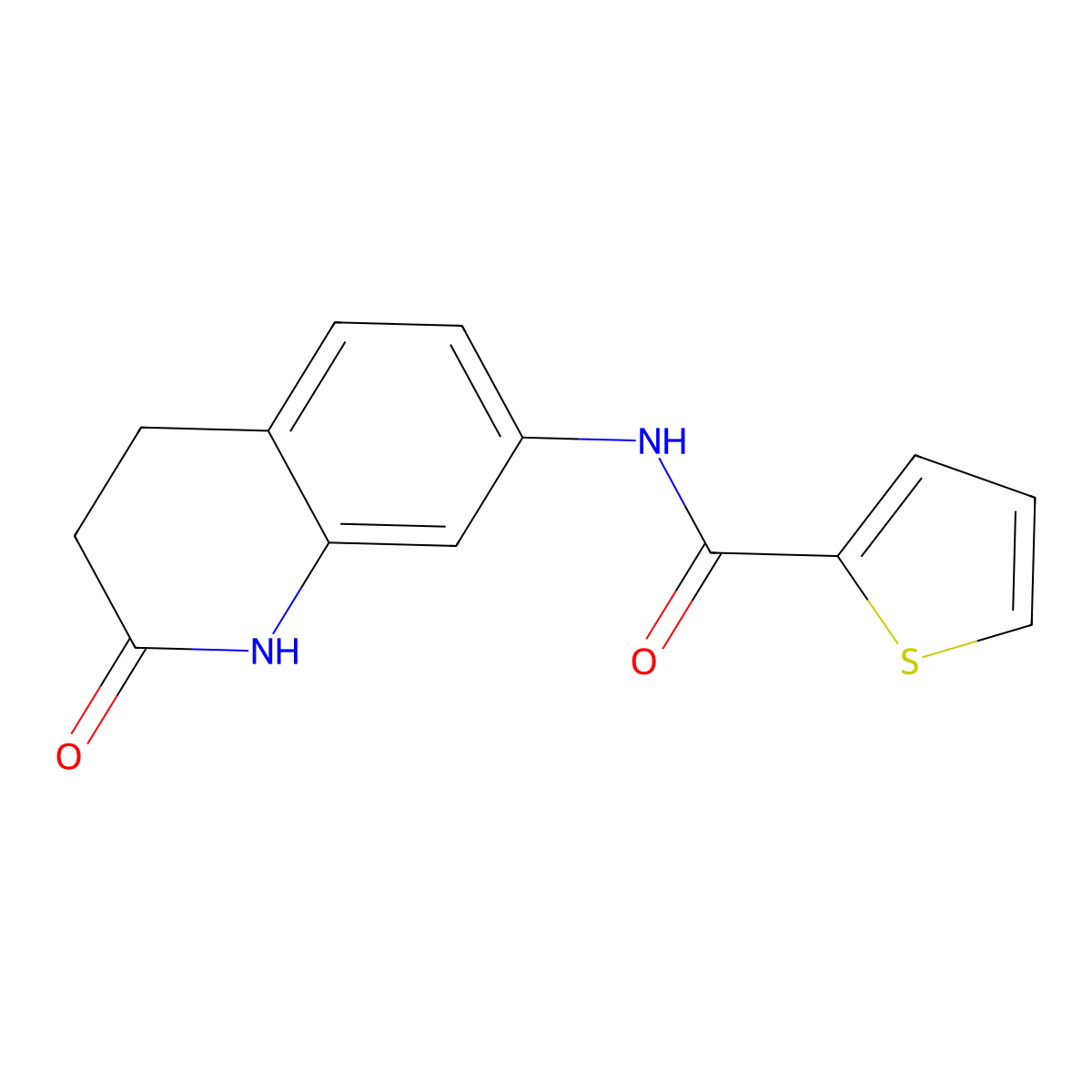 N-(2-oxo-3,4-dihydro-1H-quinolin-7-yl)thiophene-2-carboxamide molecular structure, CAS 696603-43-7