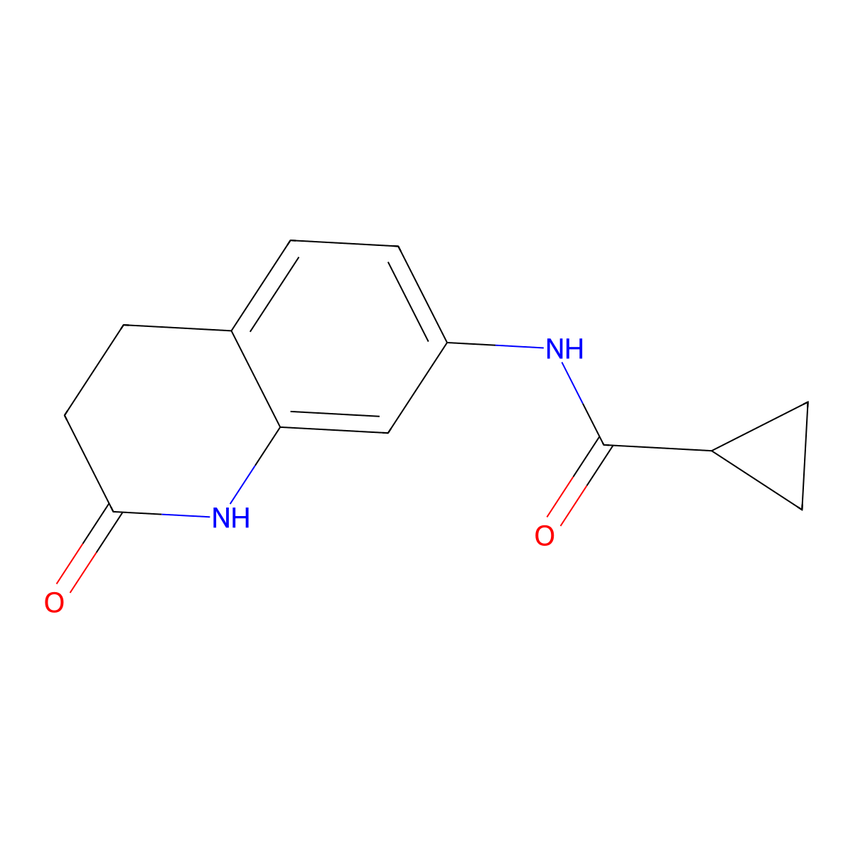N-(2-oxo-3,4-dihydro-1H-quinolin-7-yl)cyclopropanecarboxamide molecular structure, CAS 696603-50-6