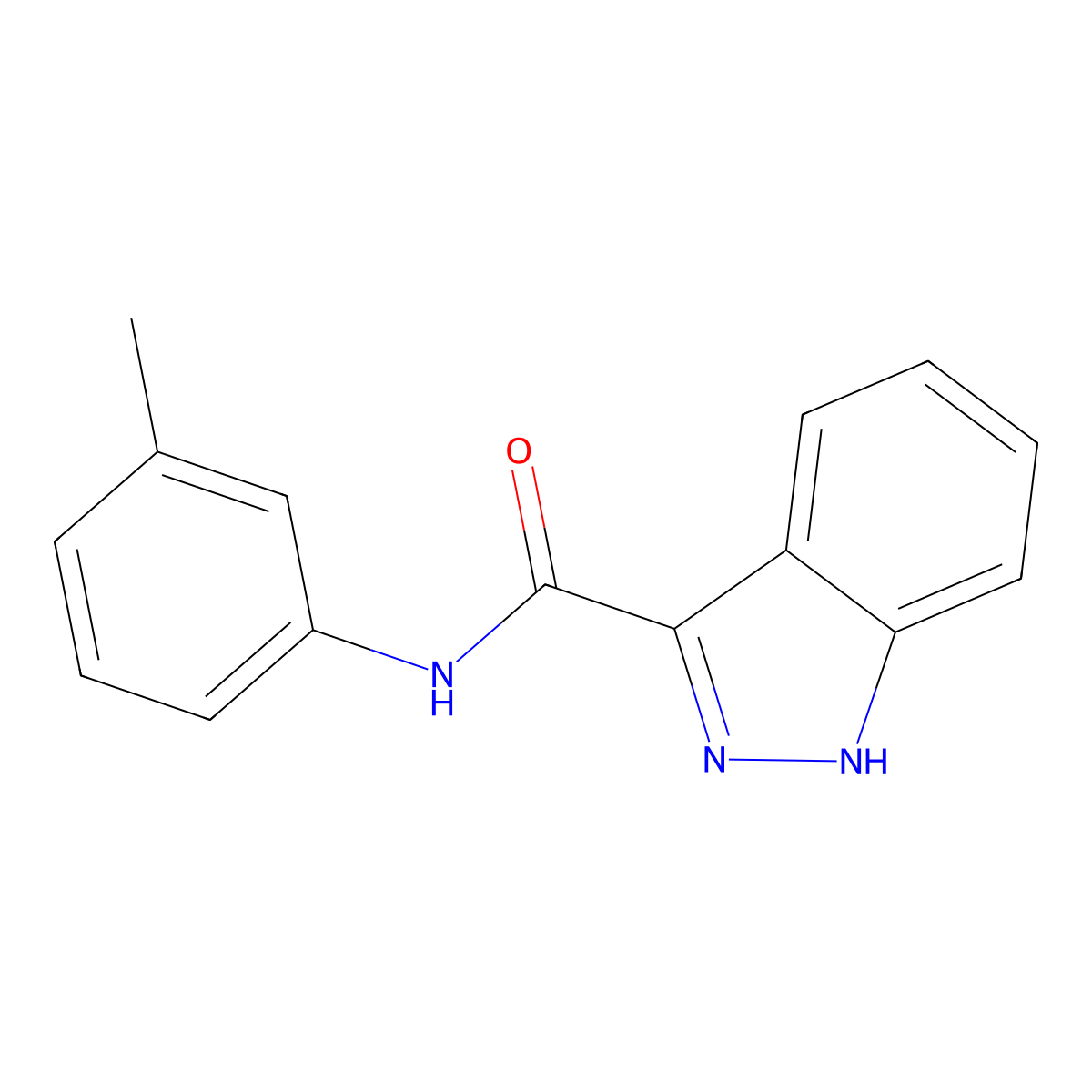 N-(3-methylphenyl)-1H-indazole-3-carboxamide molecular structure, CAS 696603-96-0