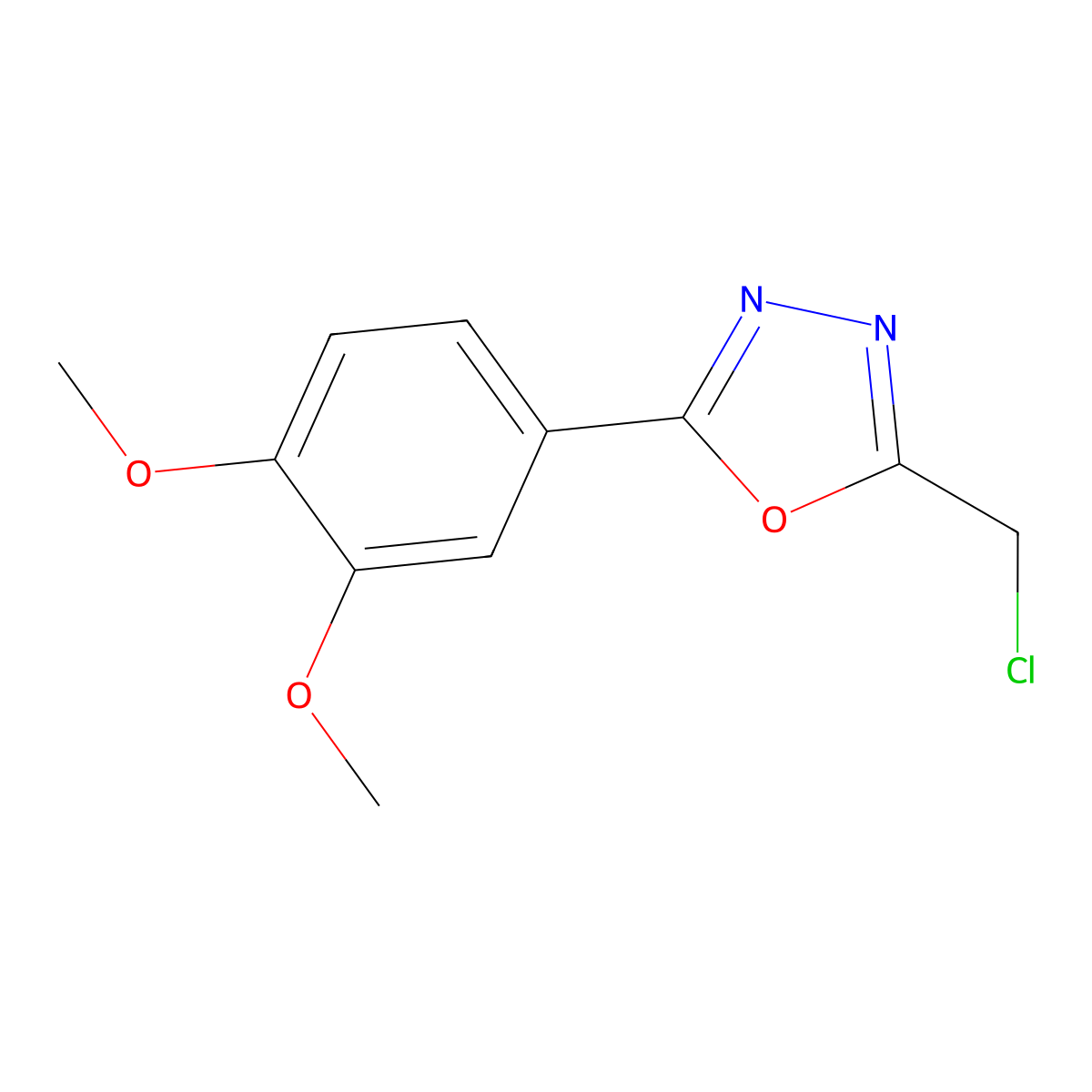 2-(Chloromethyl)-5-(3,4-dimethoxyphenyl)-1,3,4-oxadiazole molecular structure, CAS 696604-74-7
