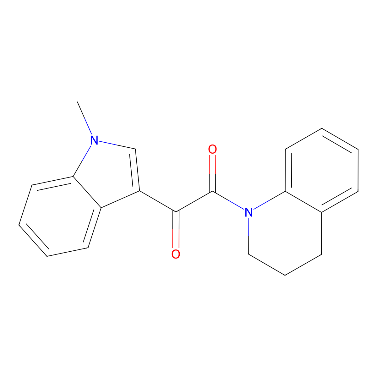 1-(3,4-dihydro-2H-quinolin-1-yl)-2-(1-methylindol-3-yl)ethane-1,2-dione molecular structure, CAS 696605-91-1