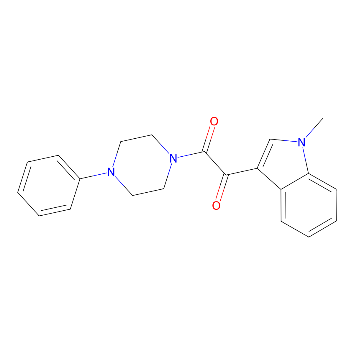 1-(1-Methylindol-3-yl)-2-(4-phenylpiperazin-1-yl)ethane-1,2-dione molecular structure, CAS 696606-03-8