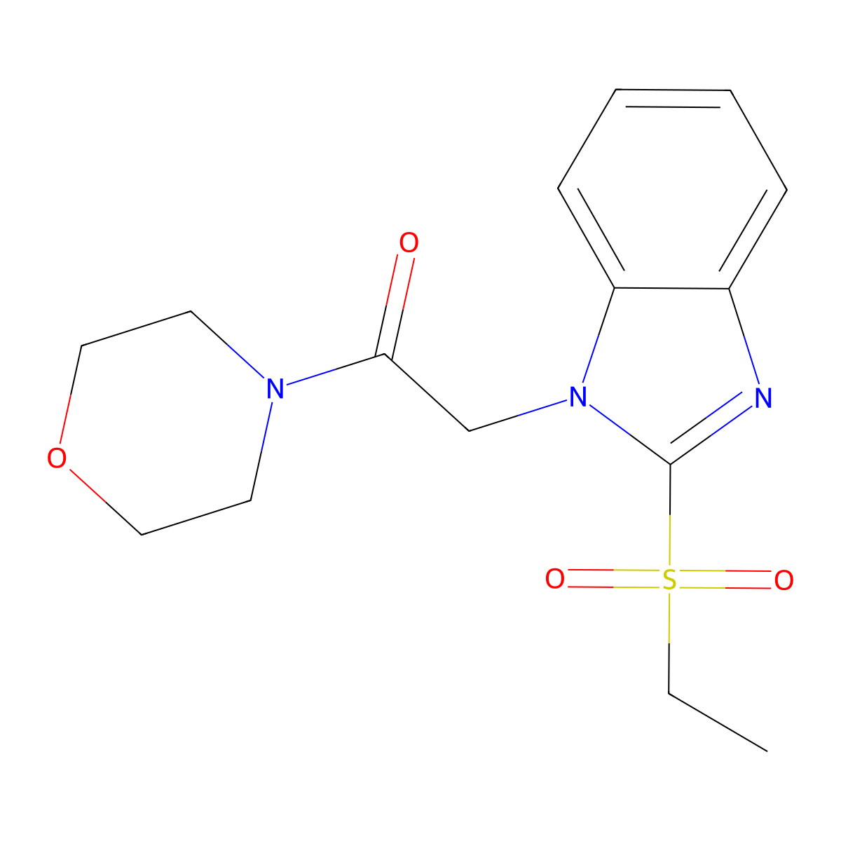 2-(ethylsulfonyl)-1-[2-(4-morpholinyl)-2-oxoethyl]-1H-benzimidazole molecular structure, CAS 696606-66-3