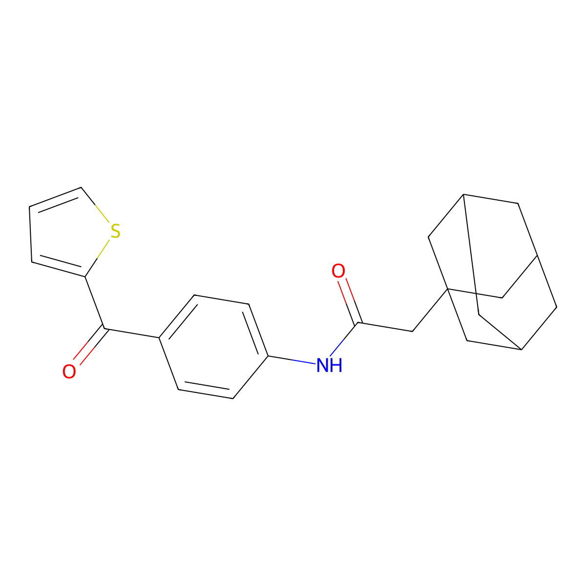 2-(1-adamantyl)-N-[4-(thiophene-2-carbonyl)phenyl]acetamide molecular structure, CAS 696607-30-4