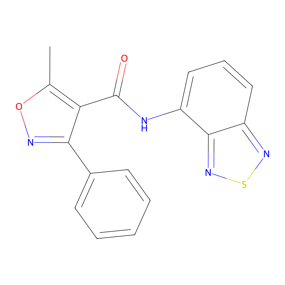 N-(2,1,3-benzothiadiazol-4-yl)-5-methyl-3-phenyl-1,2-oxazole-4-carboxamide molecular structure, CAS 696609-30-0