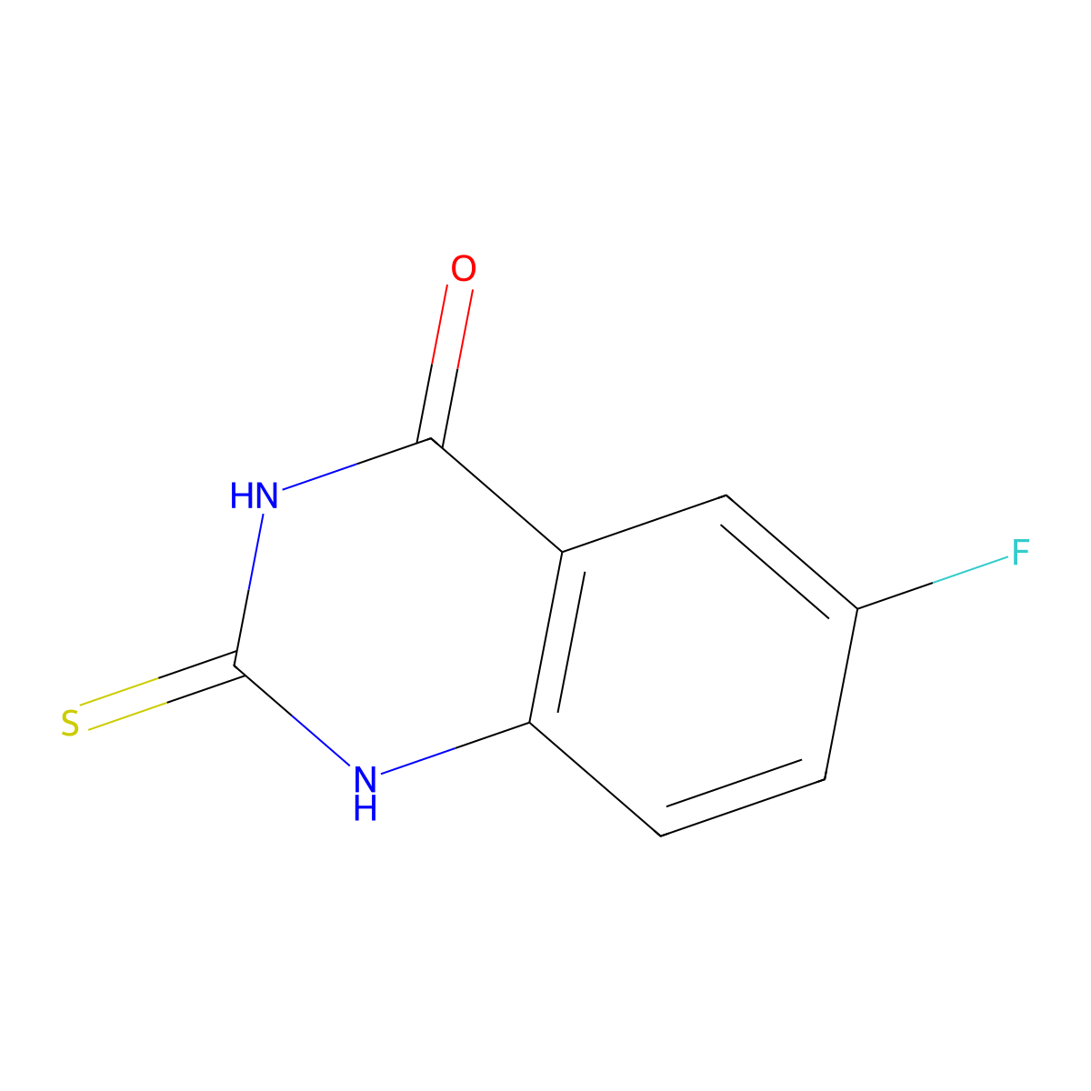 6-Fluoro-2-sulfanyl-3,4-dihydroquinazolin-4-one molecular structure, CAS 69661-42-3