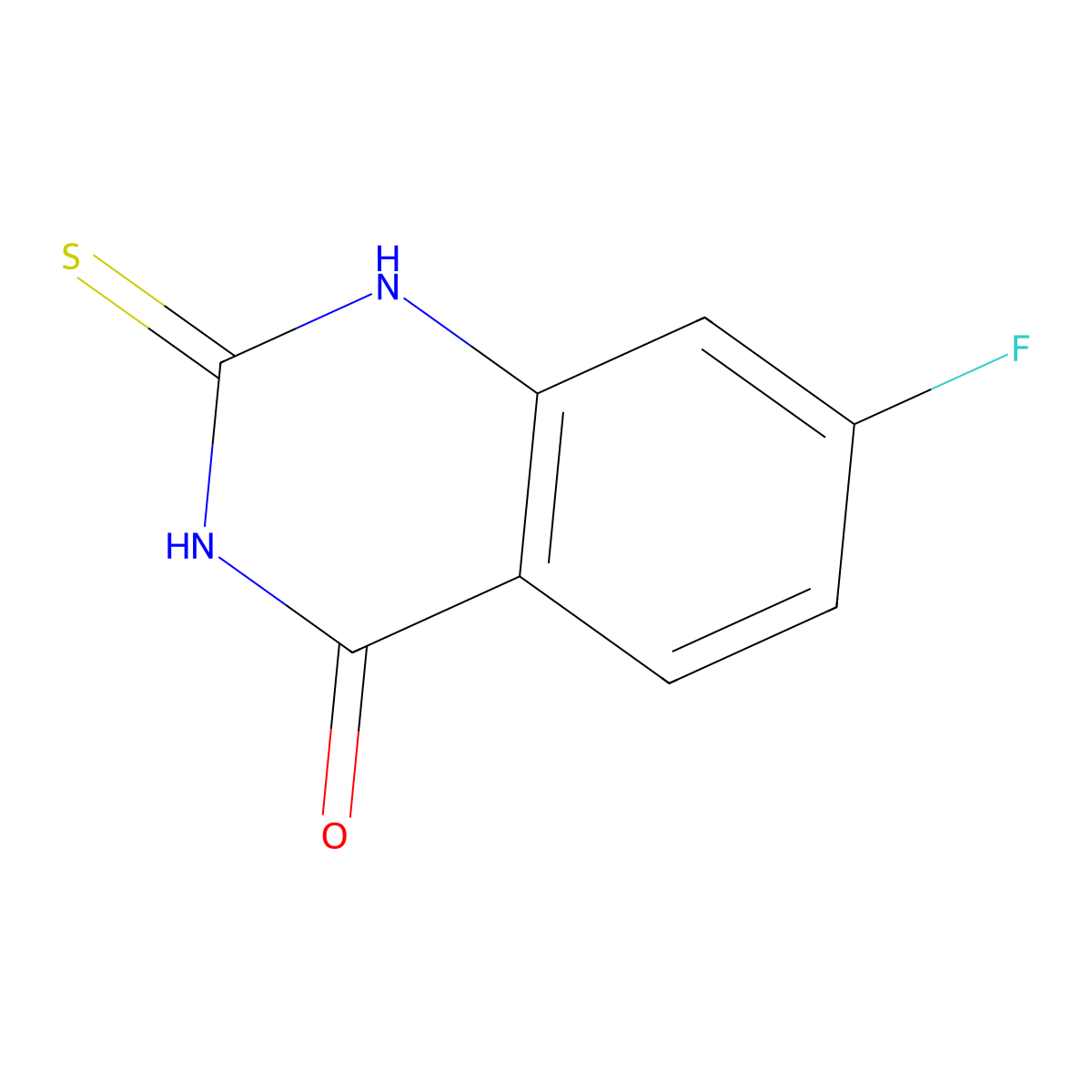 7-Fluoro-2-mercaptoquinazolin-4(3H)-one molecular structure, CAS 69661-43-4