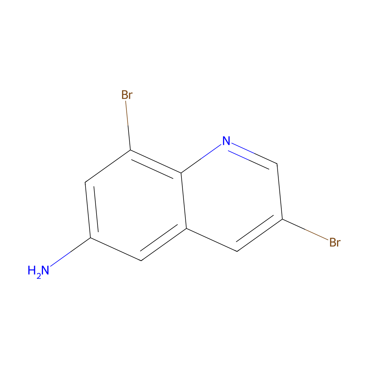 3,8-Dibromoquinolin-6-amine molecular structure, CAS 696611-70-8