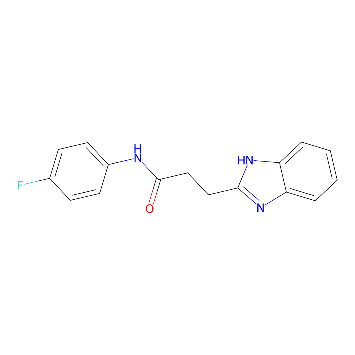 3-(1H-benzimidazol-2-yl)-N-(4-fluorophenyl)propanamide molecular structure, CAS 696613-80-6