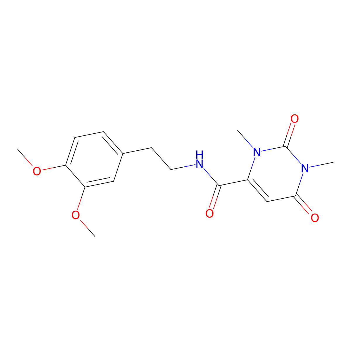 N-[2-(3,4-dimethoxyphenyl)ethyl]-1,3-dimethyl-2,6-dioxopyrimidine-4-carboxamide molecular structure, CAS 696615-31-3