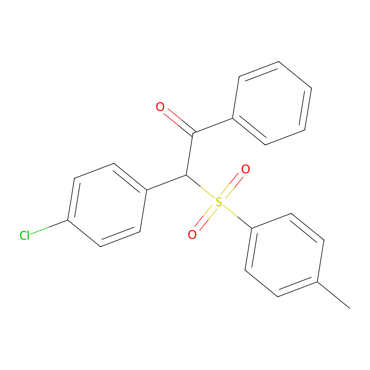 2-(4-Chlorophenyl)-2-[(4-methylphenyl)sulfonyl]-1-phenylethanone molecular structure, CAS 696616-08-7