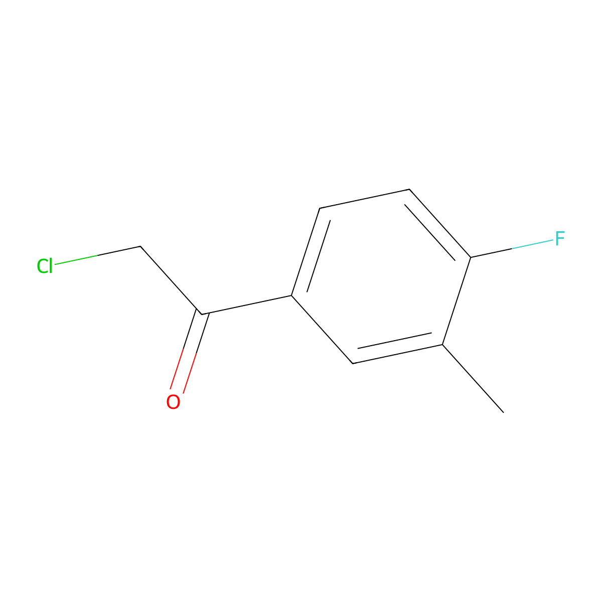 2-Chloro-1-(4-fluoro-3-methylphenyl)ethan-1-one molecular structure, CAS 696616-24-7