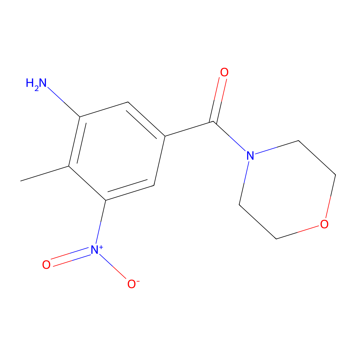 [2-Methyl-5-(morpholin-4-ylcarbonyl)-3-nitrophenyl]amine molecular structure, CAS 696616-88-3