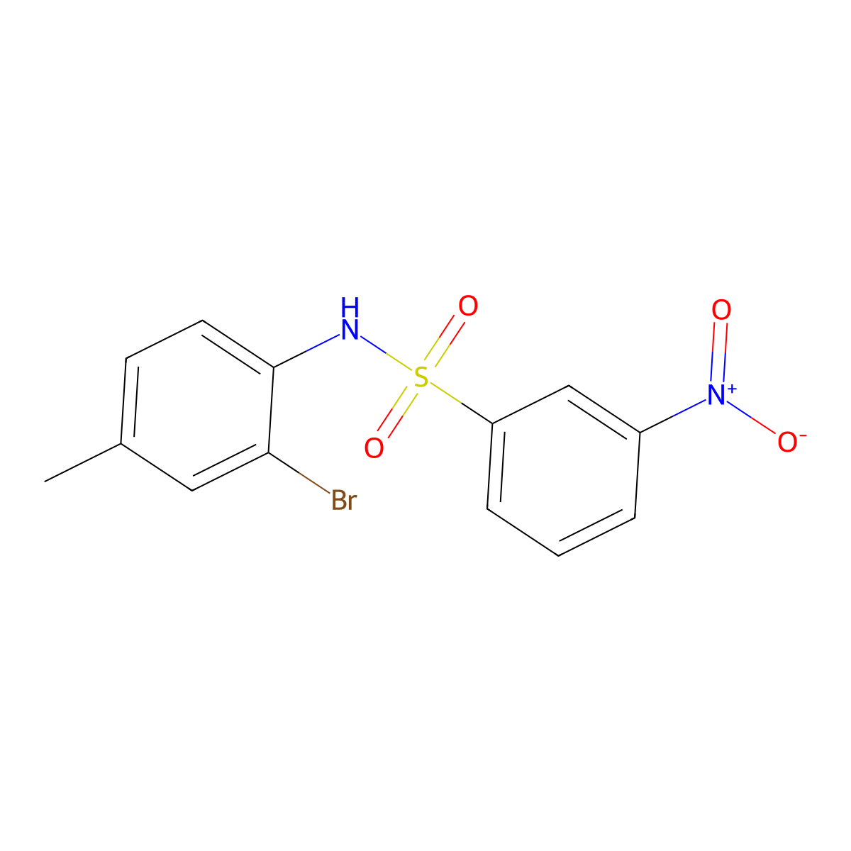 N-(2-bromo-4-methylphenyl)-3-nitrobenzenesulfonamide molecular structure, CAS 696616-96-3