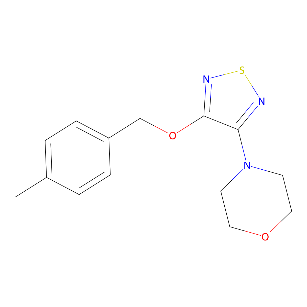 4-[4-[(4-Methylphenyl)methoxy]-1,2,5-thiadiazol-3-yl]morpholine molecular structure, CAS 696617-32-0