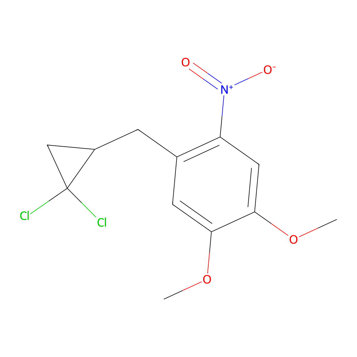 1-[(2,2-Dichlorocyclopropyl)methyl]-4,5-dimethoxy-2-nitrobenzene molecular structure, CAS 696617-48-8
