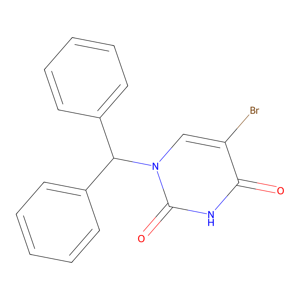 1-benzhydryl-5-bromopyrimidine-2,4(1H,3H)-dione molecular structure, CAS 696617-74-0