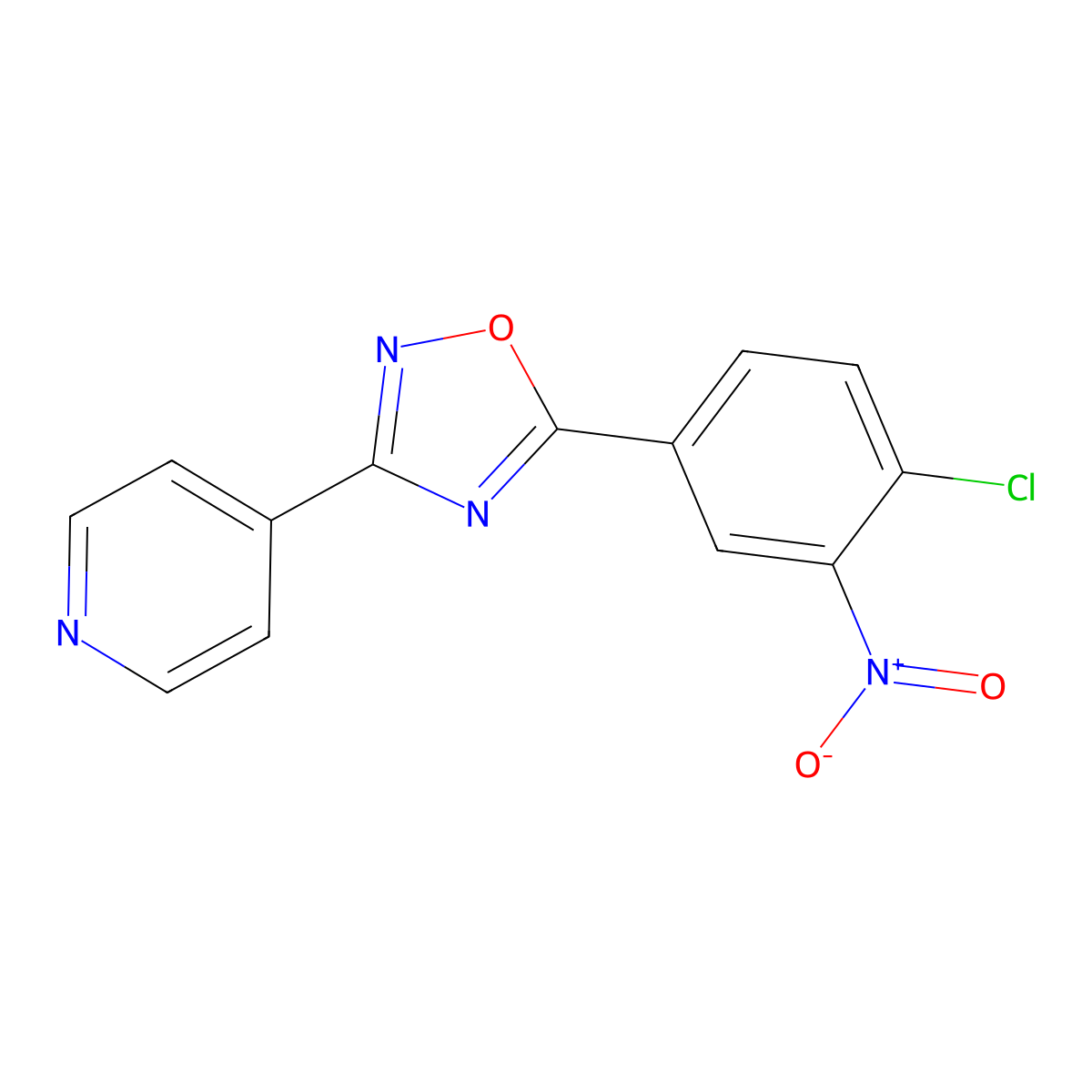 5-(4-Chloro-3-nitrophenyl)-3-pyridin-4-yl-1,2,4-oxadiazole molecular structure, CAS 696619-40-6
