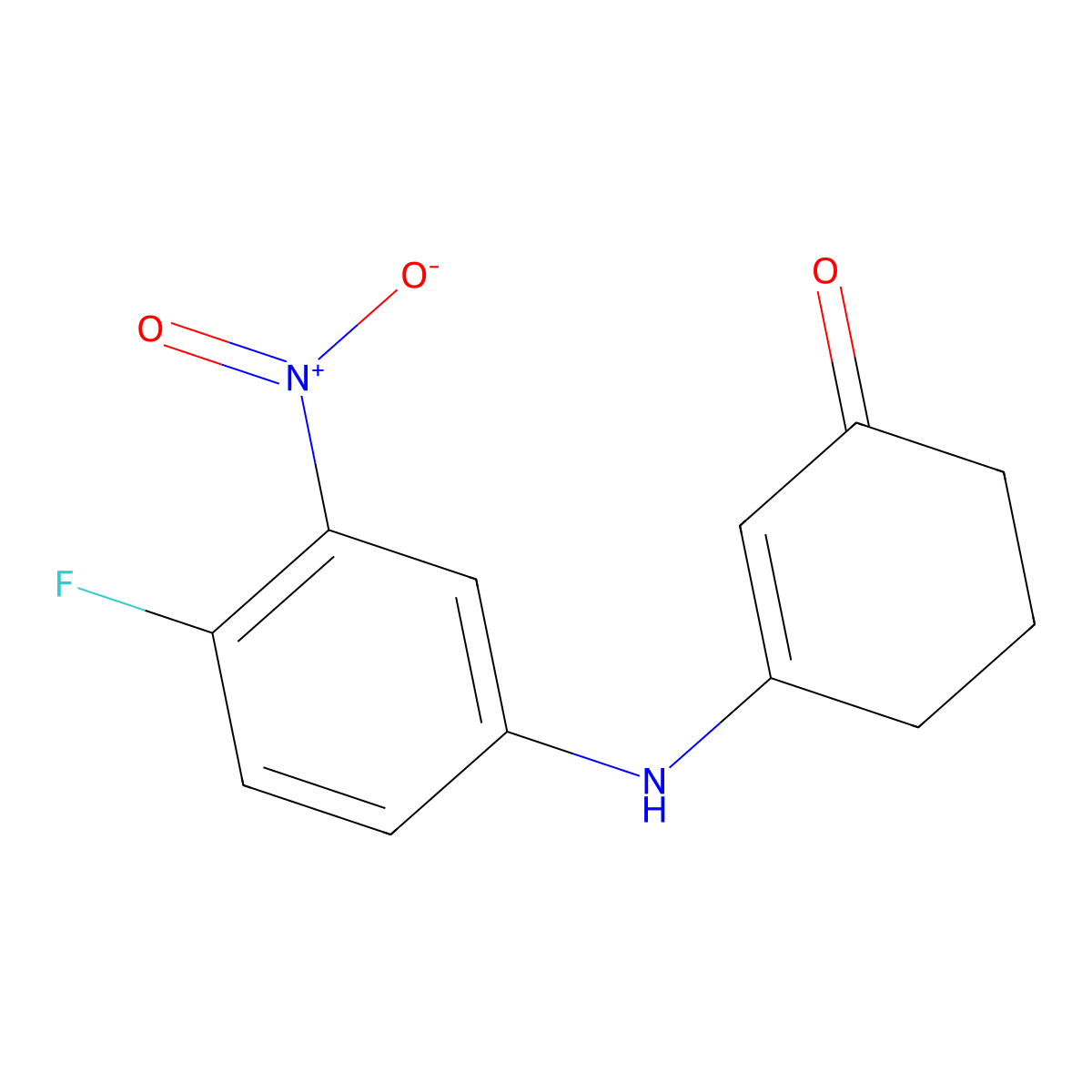 3-[(4-Fluoro-3-nitrophenyl)amino]cyclohex-2-en-1-one molecular structure, CAS 696619-64-4