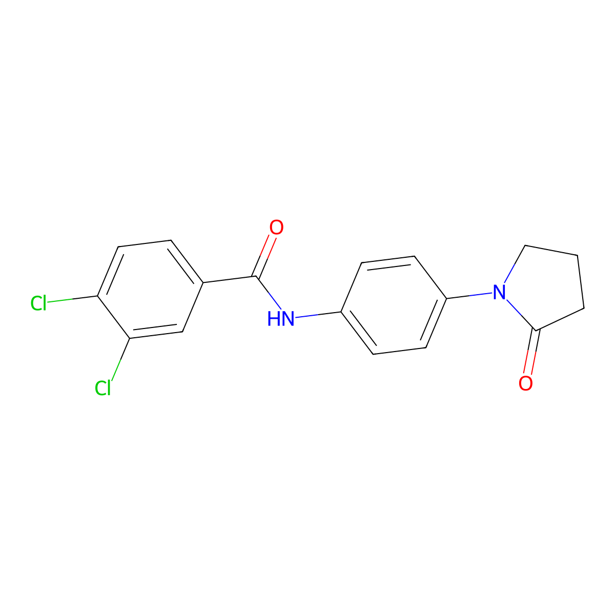 3,4-dichloro-N-[4-(2-oxopyrrolidin-1-yl)phenyl]benzamide molecular structure, CAS 696620-10-7