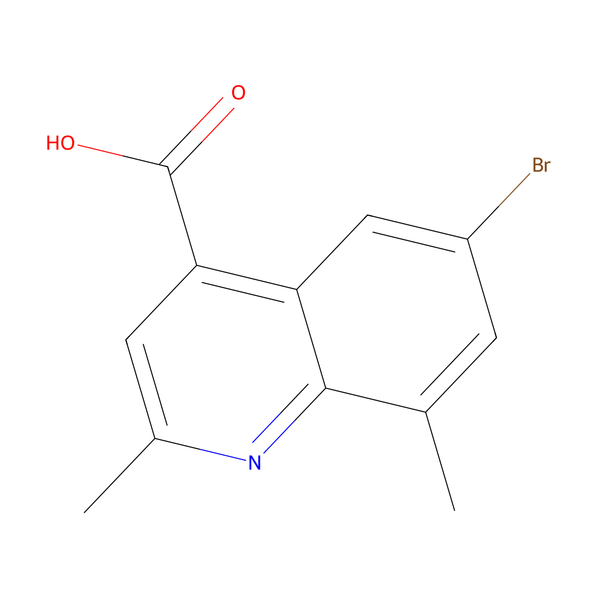 6-Bromo-2,8-dimethylquinoline-4-carboxylic acid molecular structure, CAS 696620-11-8