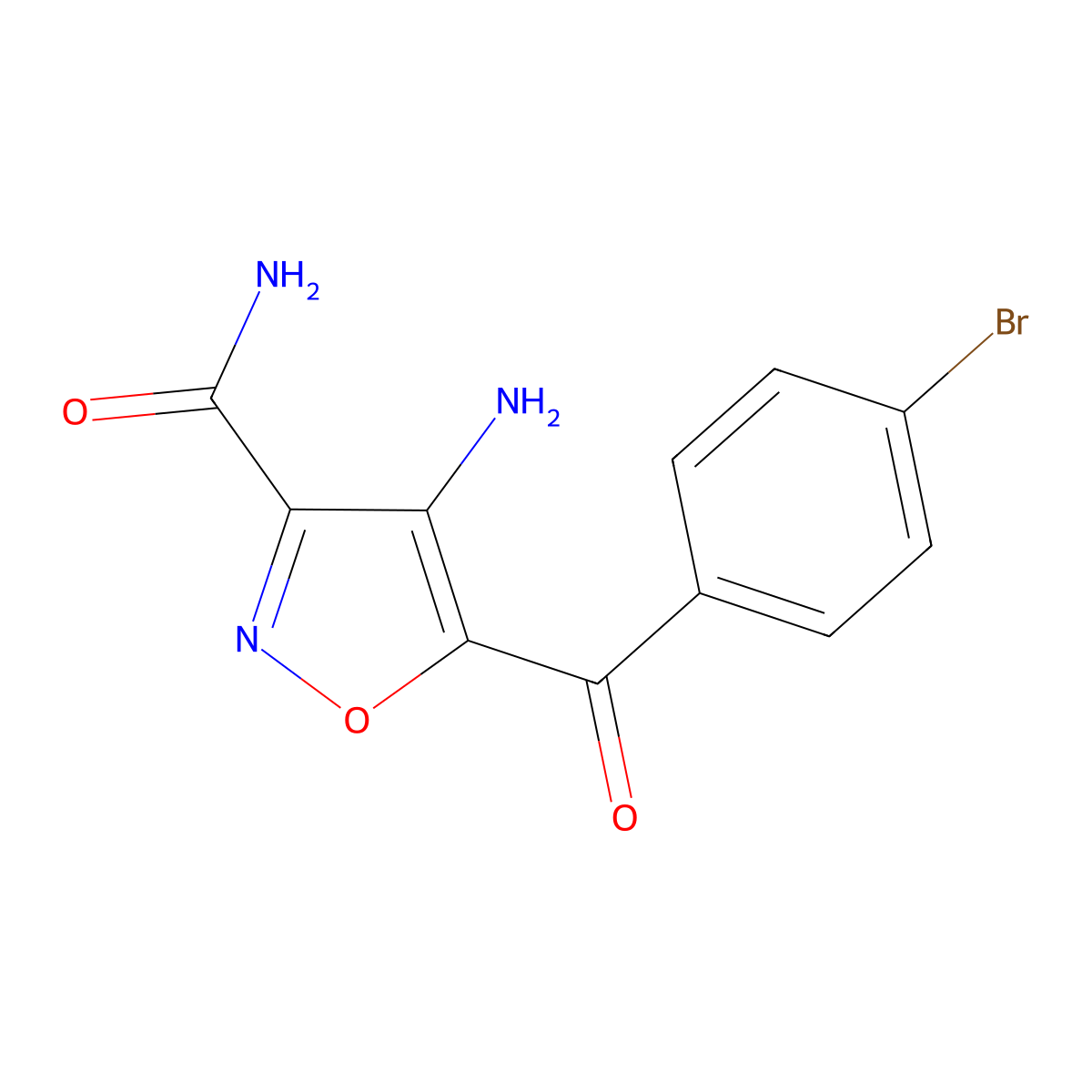 4-Amino-5-[(4-bromophenyl)carbonyl]isoxazole-3-carboxamide molecular structure, CAS 696620-24-3