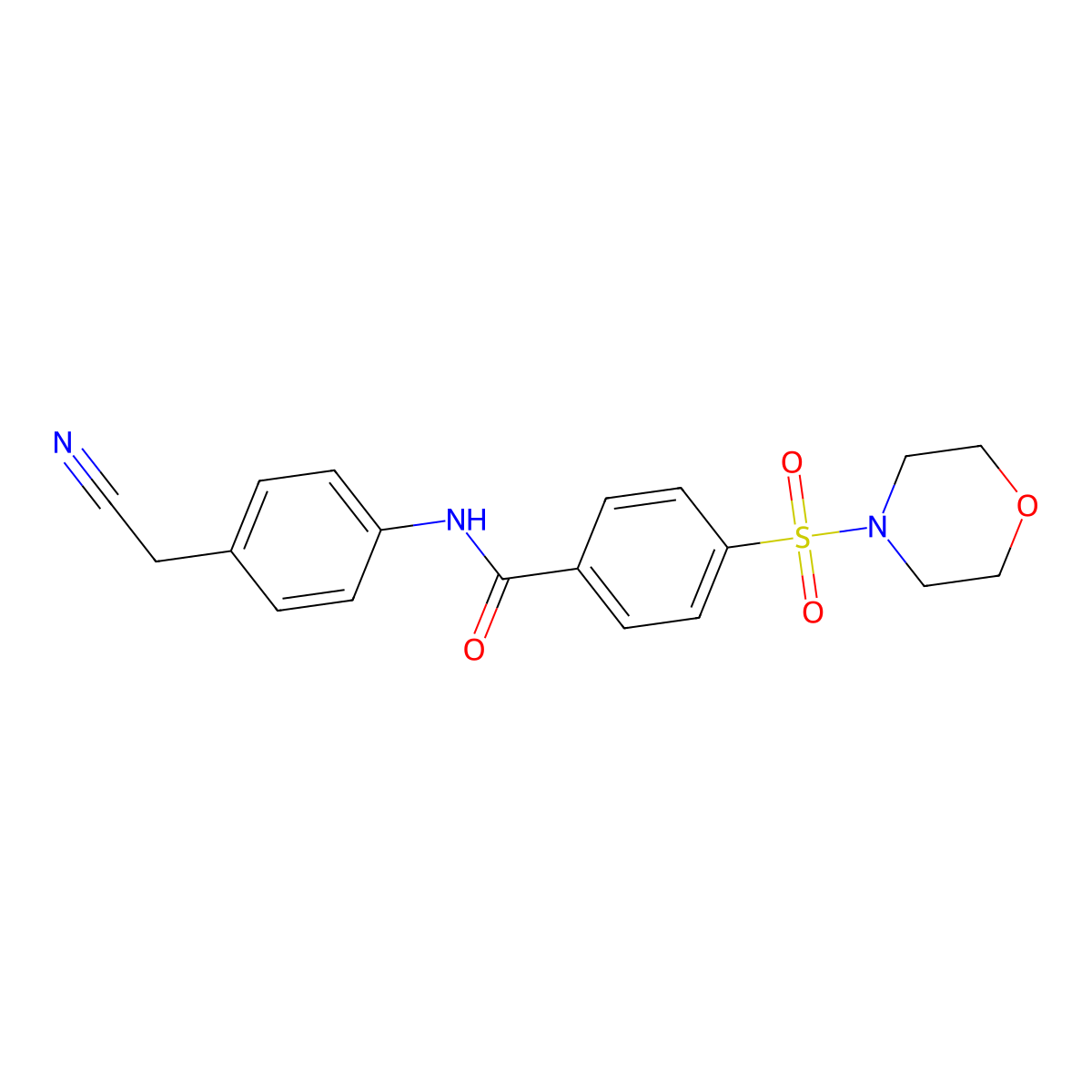 N-[4-(cyanomethyl)phenyl]-4-morpholin-4-ylsulfonylbenzamide molecular structure, CAS 696620-77-6