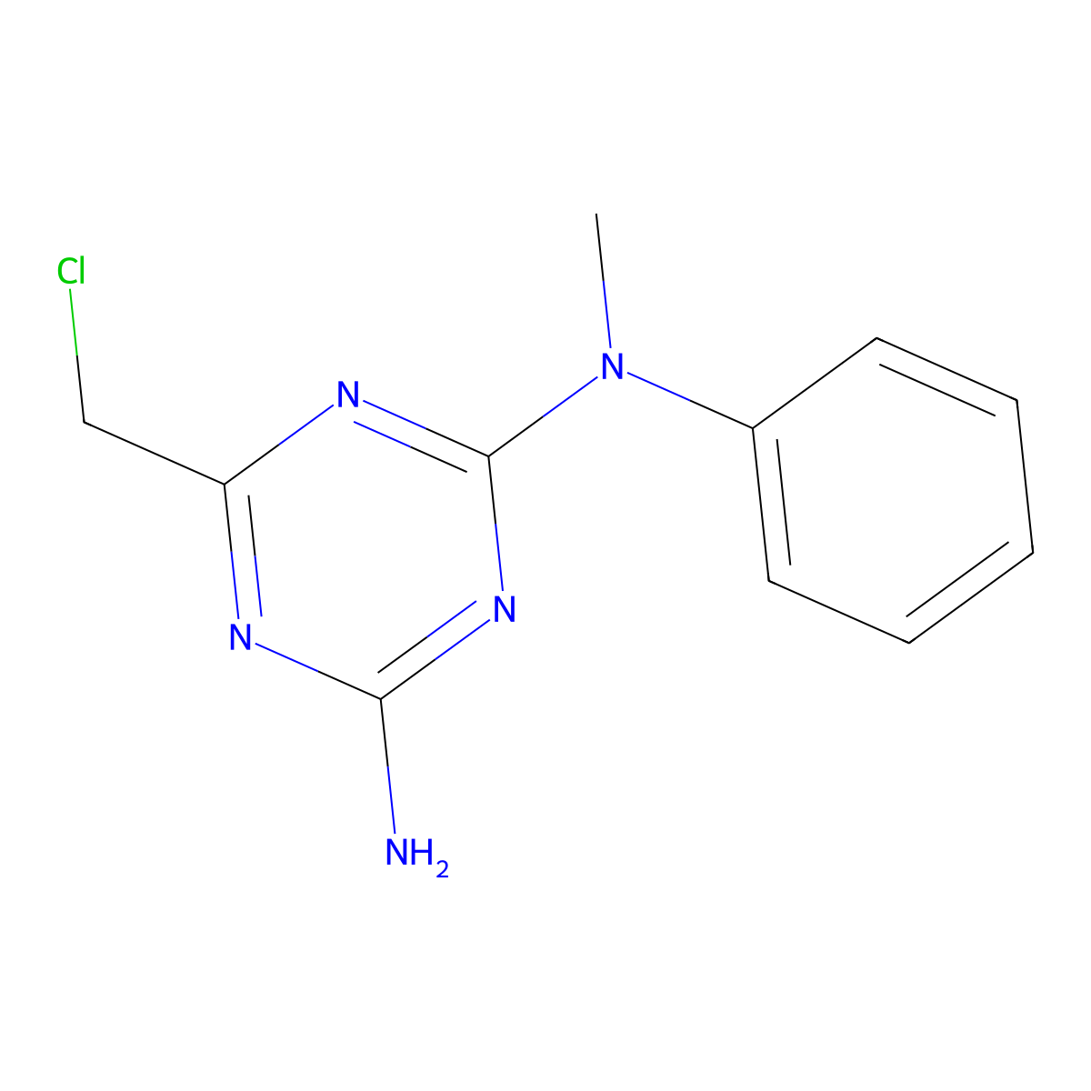 6-(chloromethyl)-N-methyl-N-phenyl-1,3,5-triazine-2,4-diamine molecular structure, CAS 696621-14-4