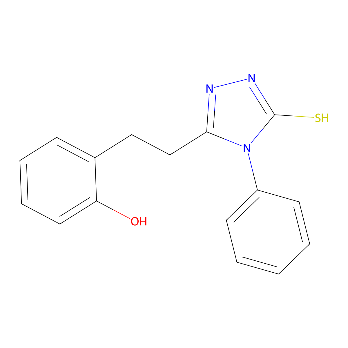 2-[2-(5-mercapto-4-phenyl-4H-1,2,4-triazol-3-yl)ethyl]phenol molecular structure, CAS 696621-23-5