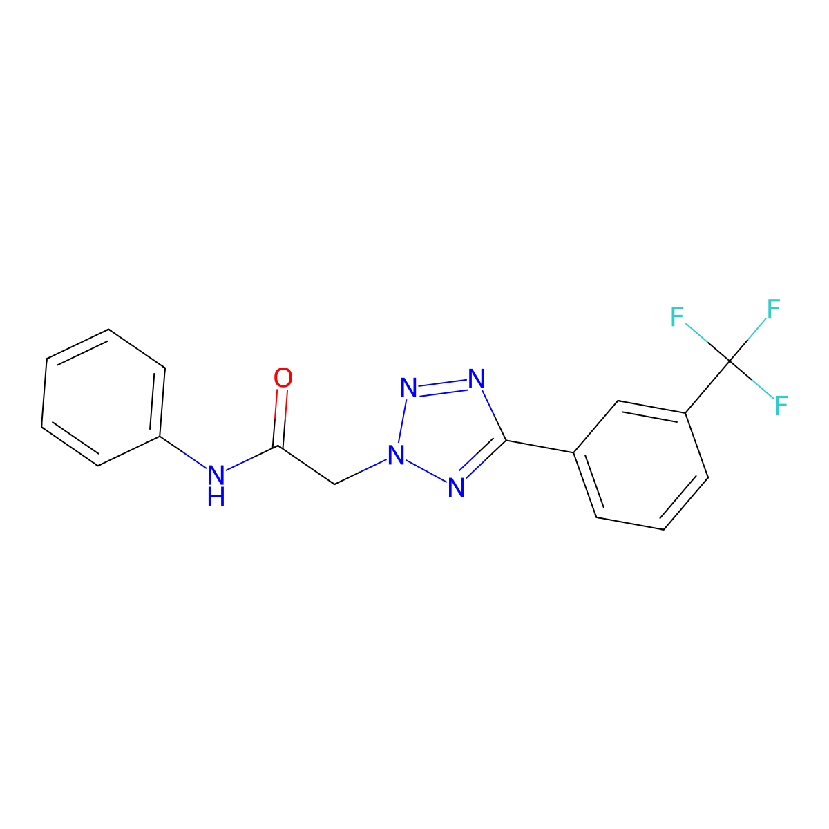 N-phenyl-2-[5-[3-(trifluoromethyl)phenyl]tetrazol-2-yl]acetamide molecular structure, CAS 696621-63-3