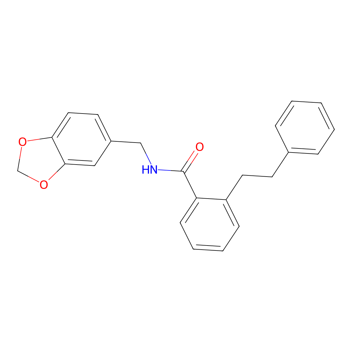 N-(1,3-benzodioxol-5-ylmethyl)-2-(2-phenylethyl)benzamide molecular structure, CAS 696621-96-2