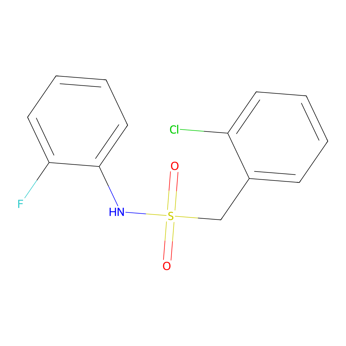 1-(2-chlorophenyl)-N-(2-fluorophenyl)methanesulfonamide molecular structure, CAS 696625-50-0