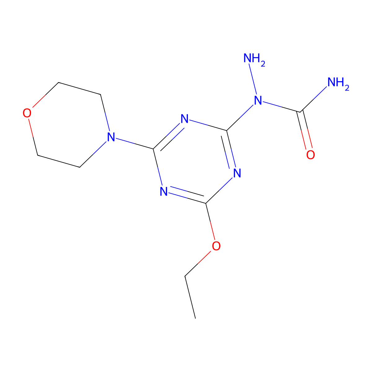Hydrazinecarboxamide, 1-[4-ethoxy-6-(4-morpholinyl)-1,3,5-triazin-2-yl]- molecular structure, CAS 696625-76-0