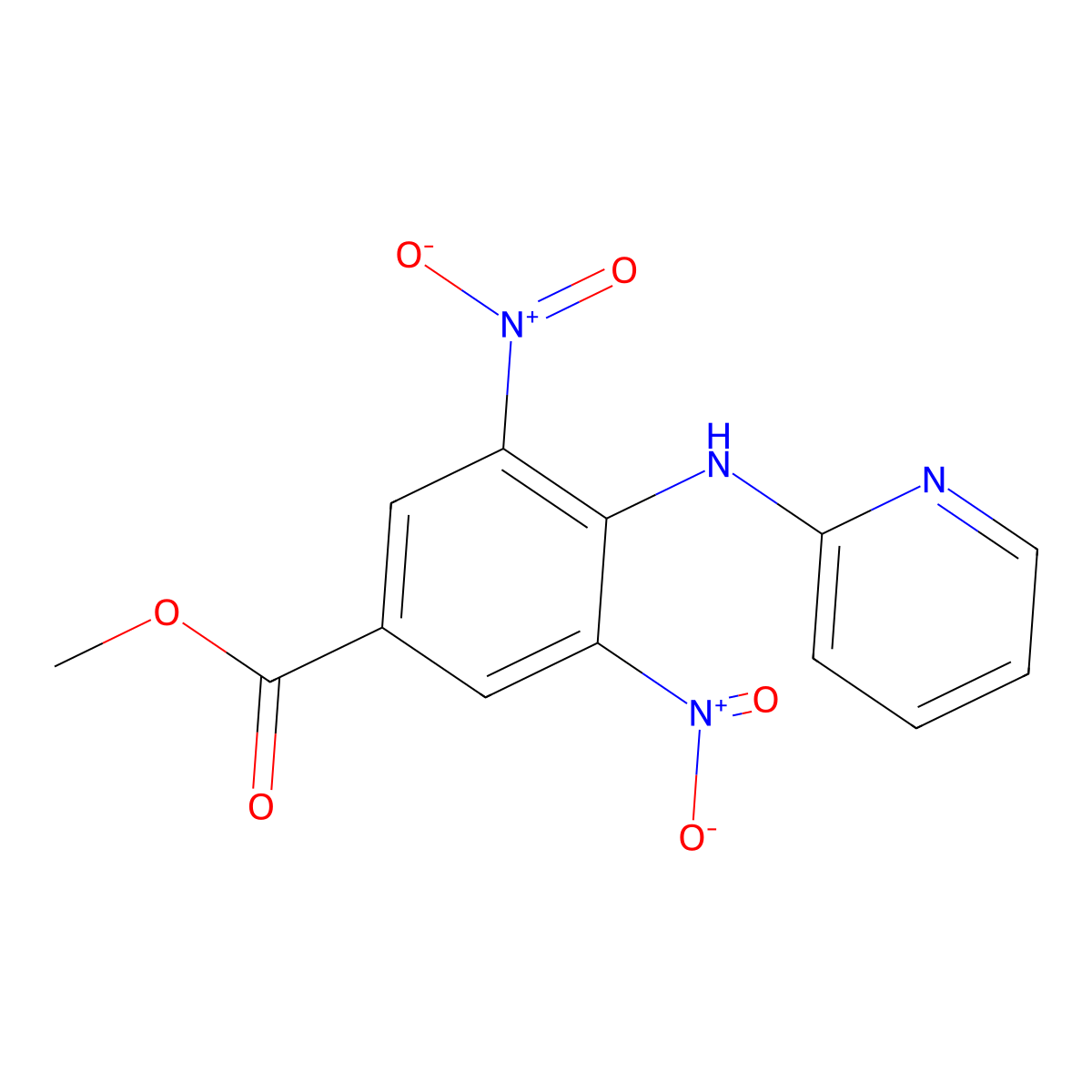 Methyl 3,5-dinitro-4-(pyridin-2-ylamino)benzoate molecular structure, CAS 696625-77-1