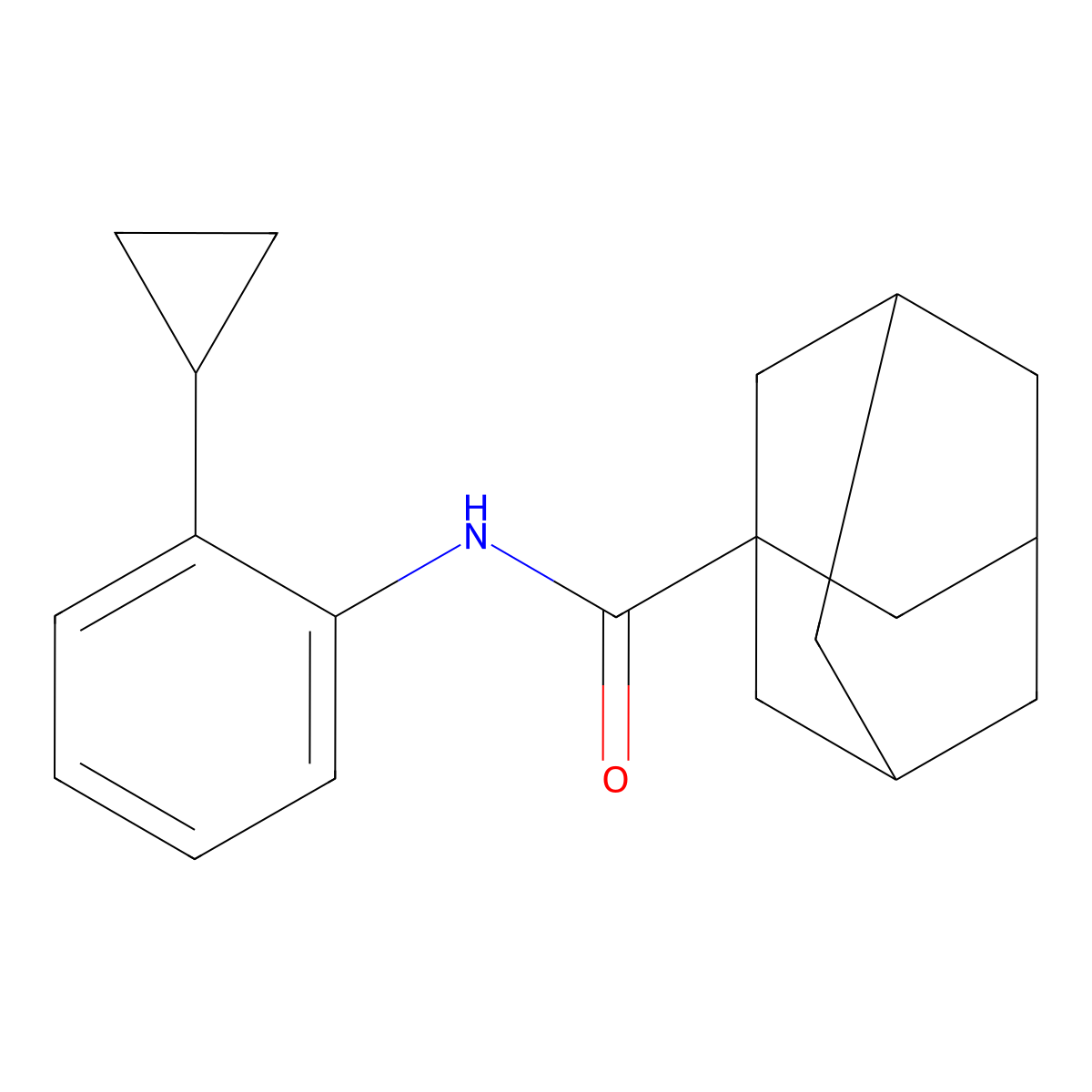 N-(2-cyclopropylphenyl)adamantane-1-carboxamide molecular structure, CAS 696626-75-2