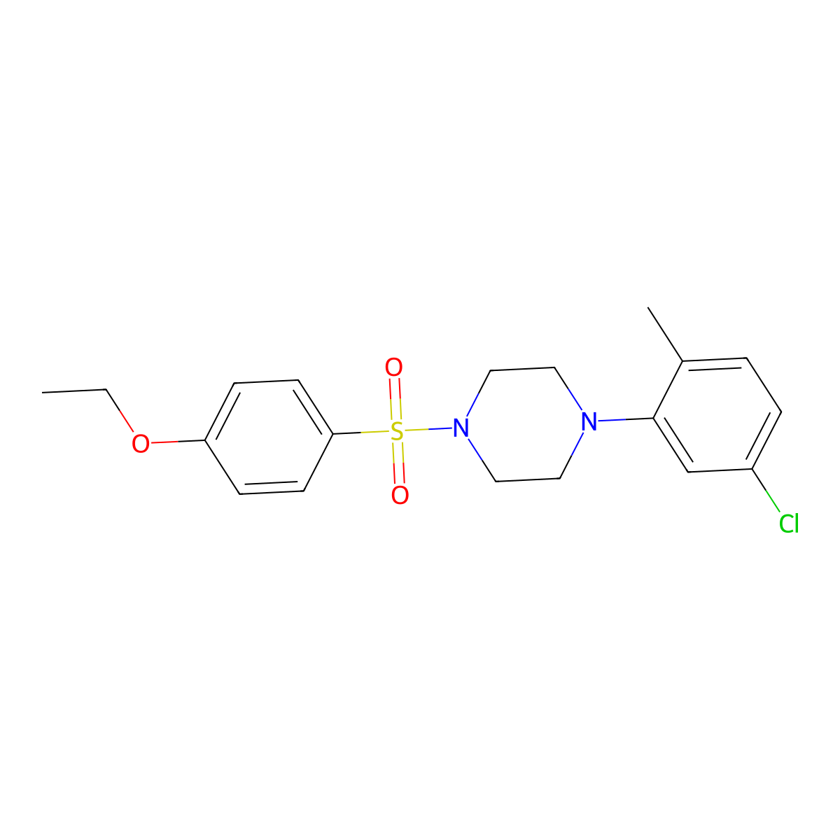 1-(5-Chloro-2-methylphenyl)-4-[(4-ethoxyphenyl)sulfonyl]piperazine molecular structure, CAS 696627-20-0